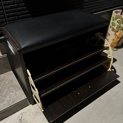 収納付きベンチ／靴箱ベンチ（マリモ商事製） の画像