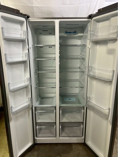 【成約済み】AQUA 2ドア冷蔵庫 AQR-SBS45H 2019年製 449L 観音開き
