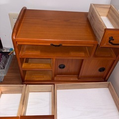 GYP1028 小袖机 キャスター付 ワゴン 和家具 茶箪笥 サイドテーブルの画像