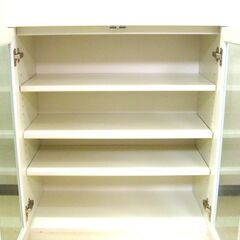 美品　おしゃれ　幅750×奥行350×高さ884 アート50 日本製 キャビネット ホワイト 白の画像