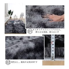 【取引確定済】ラグマット ラグカーペット 滑り止め付 洗えるラグ 抗菌 ふわっと手触り優しいフランネルラグ 160x200cm(約2畳) 折り畳み 長方形 (ダークグレー, 160x200cm)の画像