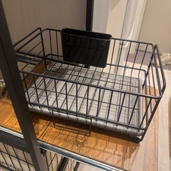 111/30まで　【美品】水切りかご ミニ 珪藻土プレート カトラリーポケット付き スキット の画像