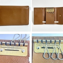 BVLGARI ブルガリ クラシコ キーケース ブラウン メンズ レディースの画像