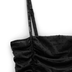 グレイルドット柄シアーチュールキャミビスチェ　　　の画像