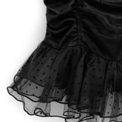 グレイルドット柄シアーチュールキャミビスチェ　　　の画像