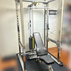 極美品 TUFFSTUFF　タフスタッフ パワーラックCPR-265 ラットプルオプション アジャスタブルベンチ付きの画像