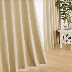 ニトリ　カーテン/ 幅100cm×丈135cm ノーブル3 ベージュ   の画像