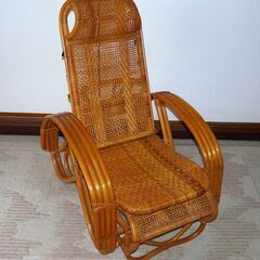 無料配達します🚚美品💖ラタン💖リクライニングチェア💖籐💖の画像