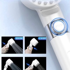 シャワーヘッドマイクロナノバブルミスト 3+1段階モードシャワー浄水 水圧調整の画像