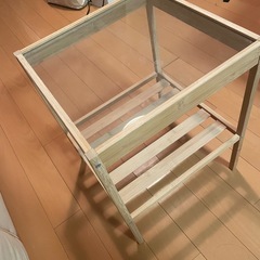 ベットサイドテーブル　机　ガラスの画像