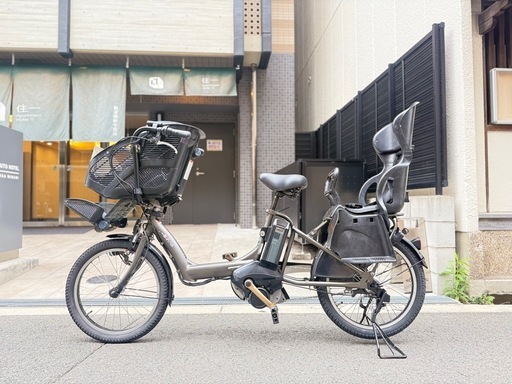 子供乗せ　3人　ヤマハ　電動アシスト自転車 チャイルドシート付き グレー