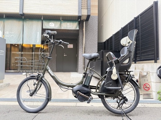 子供乗せ　bブリヂストン　電動アシスト自転車 チャイルドシート付き オリーブグリーン