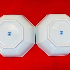 【たち吉】からくさ ペアボール 八角中鉢 2ヶセット SL-65 唐草模様 新品未使用 和皿 食器 正月料理の画像