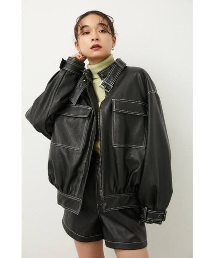 LAGUAGEM ラグアジェム ブルゾン　革ジャン　ブラック　レザー　ジャケット　黒　革　ジャンパー　アウター　ジャンパー