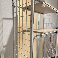 伸縮ランドリーラック 洗濯機上収納の画像