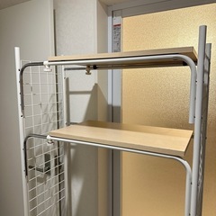 伸縮ランドリーラック 洗濯機上収納の画像