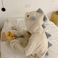 ルームウェア 冬用 パジャマ 恐竜 ロンパース オーバーオール 着ぐるみ 部屋着の画像