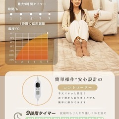 ホットカーペット 180×80cm洗える電気カーペット 滑り防止加工 PSE認証の画像