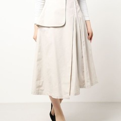 新品【CELFORD セルフォード】タックスカート ロングスカート アシンメトリー パープル 38 Mサイズの画像