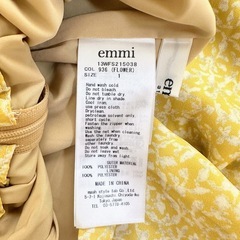 新品 【emmi atelier エミアトリエ】ヘムギャザーハイウエストスカート ロングスカート 1サイズ Mサイズ 花柄 イエロー　の画像