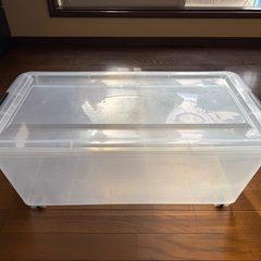 衣装ケース コロ付収納ケース クリア 4点セットの画像