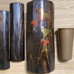 　石川県伝統工芸 桐工芸品　花器　金沢蒔絵の画像