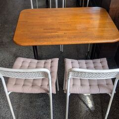 レトロ　喫茶店　カフェテーブル　サイズ１００✕７０、高さ７０センチ　傷あり　おまけ付きの画像