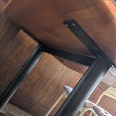 レトロ　喫茶店　カフェテーブル　サイズ１００✕７０、高さ７０センチ　傷あり　おまけ付きの画像