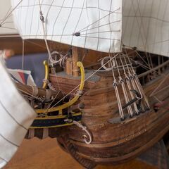 完成品 豪華 木製帆船模型 ハーフムーン（Half Moon） 1/40スケールの画像