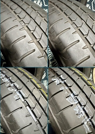 「商談中」「2」　155/65R14 新品タイヤ2本と中古タイヤ2本の4本セット