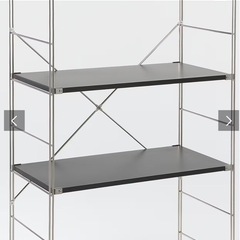 無印ラック　ブラック　84センチ　キャスター付の画像