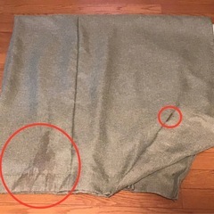 お取引先決定【シミあります】カーテン　モスグリーンの画像