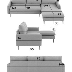 L字型　カウチソファの画像