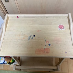 キッズデスクチェア 机 椅子 木製 未就学児 お絵描き 子供用学習机 椅子セットの画像