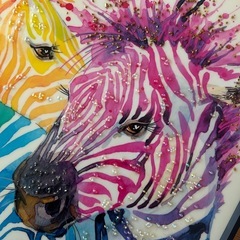 シマウマ　絵画🖼️の画像