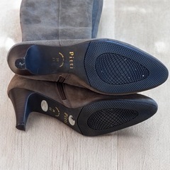 pitti ピッティ スエード調 ロングブーツ 24cm ブラウンの画像