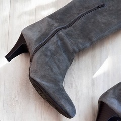 pitti ピッティ スエード調 ロングブーツ 24cm ブラウンの画像