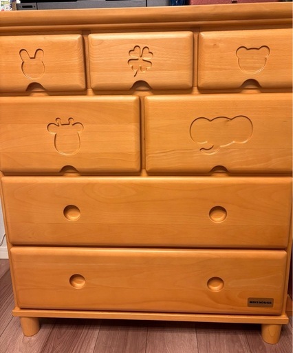 【美品】ミキハウス　チェスト ミキハウス 木製ベビーダンス チェスト 美品 定価約11万円 大田区