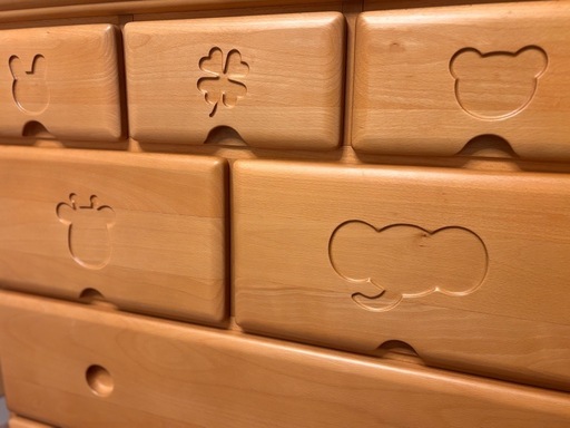 ミキハウス 木製ベビーダンス チェスト 美品 定価約11万円 大田区