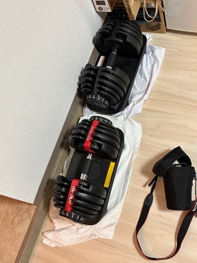 可変式ダンベル2個、ベンチ台(ダンベルのみでも可)