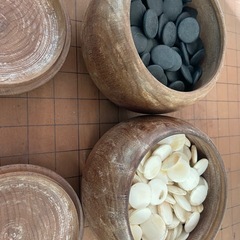 【引取限定】囲碁盤セット　木製囲碁盤　碁石　の画像