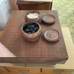 【引取限定】囲碁盤セット　木製囲碁盤　碁石　の画像