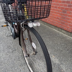 YAMAHA PAS natura 電動アシスト自転車 ブラウン 前カゴ付き の画像