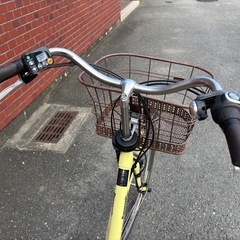 YAMAHA PAS natura 電動アシスト自転車 大容量ブラウン 前カゴ付きの画像