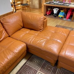 HUGOJapanレザー L字型ソファの画像