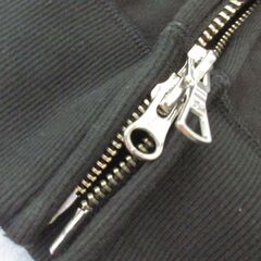 ( M-1001 )LACOSTE ラコステ ダブルジッパー ジップアップ スウェットパーカー ブラック 黒 （US Sサイズ）  綿１００％ コットン 中古の画像