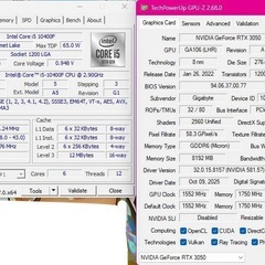 「11月20日まで」ゲーミングPC 自作 i5-10400F / RTX3050 / 32GB / SSD1TB / Wi-Fi対応の画像