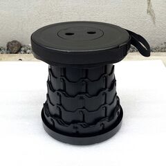 折りたたみ椅子 携帯用 折り畳み椅子 高さ45cmまで無段階 キャンプ アウトドア 行列待ち 万博椅子 新品未使用の画像