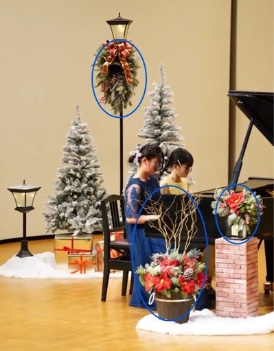 早い者勝ち?クリスマス装飾 3点セット（ステージ装花・発表会・店舗ディスプレイにも）