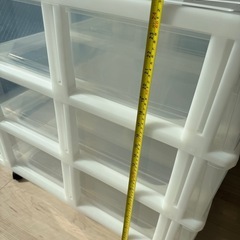 キャスター付き プラスチック収納チェスト（3段×2列・計6引き出し／ホワイト×クリア）の画像